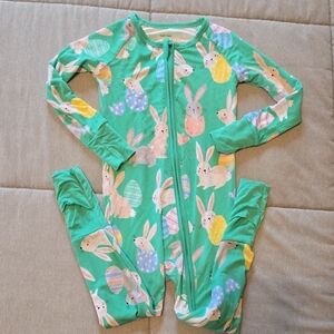 Little Sleepies Green Bunny Print Zippy- 18-24 months